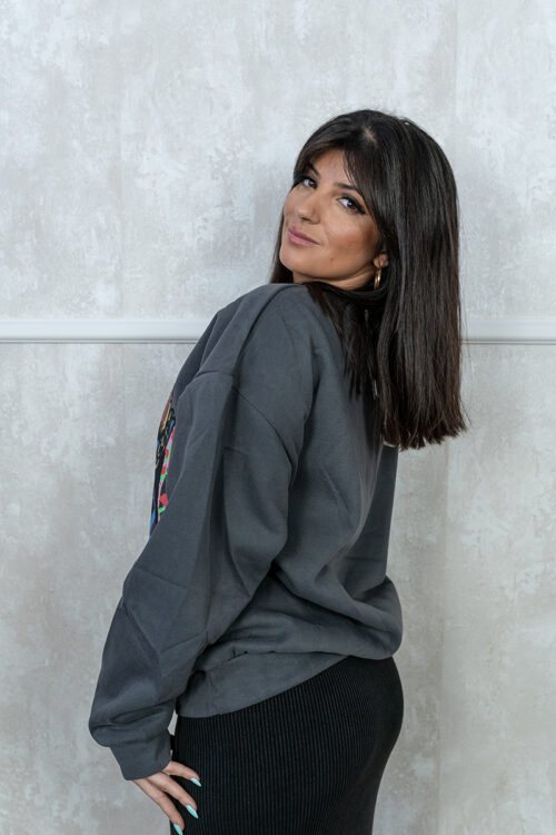 Sudadera Gris Estampada